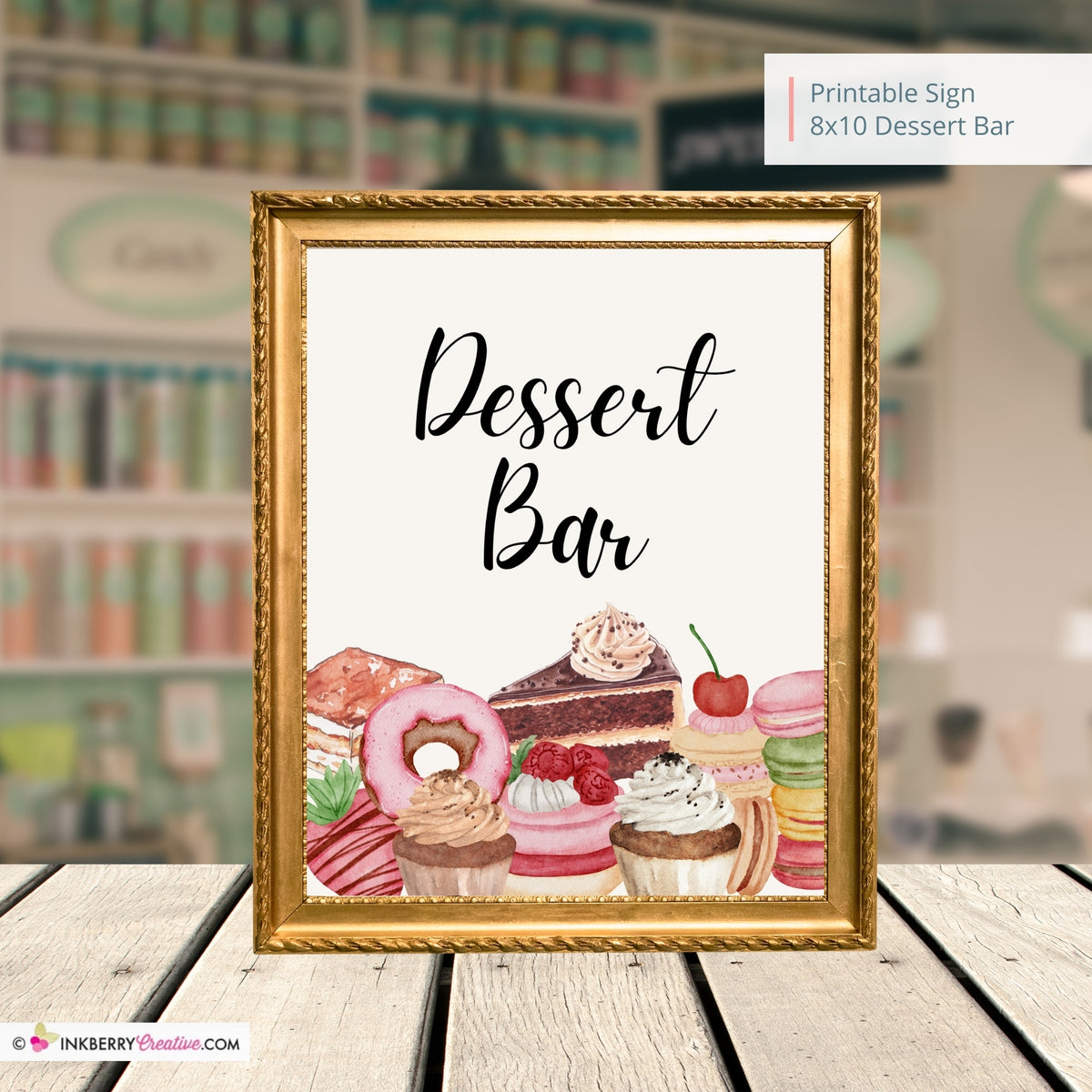 Dessert Bar Printable Sign, Wedding, Bridal, Baby Shower Birthday Part ...
