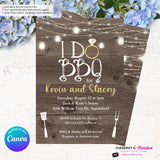 I Do Barbecue - Couples, Coed, Backyard Cookout, BBQ Theme Bridal Shower Invitation - Personalize and Edit in Canva
