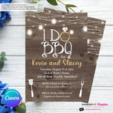 I Do Barbecue - Couples, Coed, Backyard Cookout, BBQ Theme Bridal Shower Invitation - Personalize and Edit in Canva