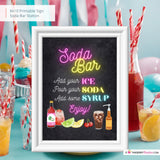 Soda Bar Sign, Instant Download, 8x10, Digital File, Party Sign Soda Station, Make Your Own Soda, Italian Soda Bar Station Sign