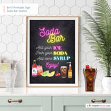 Soda Bar Sign, Instant Download, 8x10, Digital File, Party Sign Soda Station, Make Your Own Soda, Italian Soda Bar Station Sign