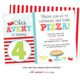 Little Chef Pizza Baking Birthday Party Invitation - inkberrycards