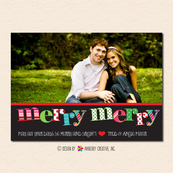Simply Merry Merry Christmas Photo Card - inkberrycards
