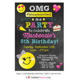 Emoji Birthday Party Invitation - Chalkboard Style - inkberrycards