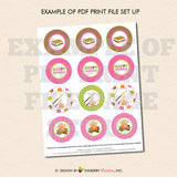 Party by the Campfire (Girls) - Printable Cupcake Toppers - Instant Download PDF File - inkberrycards