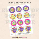 Luau Birthday - Printable Cupcake Toppers - Instant Download PDF File - inkberrycards