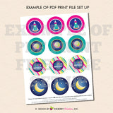 Out of this World Space Birthday (Girl) - Printable Cupcake Toppers - Instant Download PDF File - inkberrycards