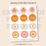 Little Pumpkin Birthday (Girl) - Printable Cupcake Toppers - Instant Download PDF File - inkberrycards