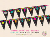 Neon Dance Birthday Party - DIY Printable Party Pack - inkberrycards
