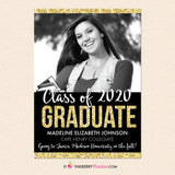 Gold Glitter Graduation Invitation or Announcement