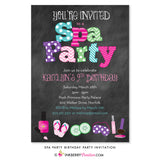 Kids Spa Birthday Party Invitation - Chalkboard Style - inkberrycards