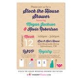 Stock the House (Kraft) Couple's Wedding Shower Invitation - inkberrycards