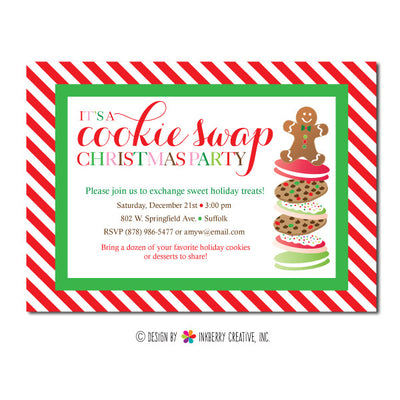 Cookie Swap - Christmas Party Invitation - inkberrycards
