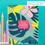 Modern Bright Floral Leaves - Custom Spiral Notebook