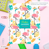 Fancy Flamingo - Custom, Personalized Spiral Notebook