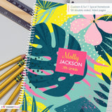 Modern Bright Floral Leaves - Custom Spiral Notebook