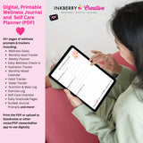 Digital, Printable Wellness Planner, Journal & Habit Tracker, Undated Self Care Workbook for Mental Health and Wellness Habit Tracking, PDF