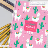 Cactus and Llama - Custom, Personalized, Spiral Notebook