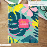 Modern Bright Floral Leaves - Custom Spiral Notebook