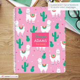 Cactus and Llama - Custom, Personalized, Spiral Notebook