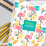 Fancy Flamingo - Custom, Personalized Spiral Notebook
