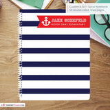 Nautical Stripe - Custom, Personalized, Spiral Notebook