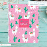 Cactus and Llama - Custom, Personalized, Spiral Notebook
