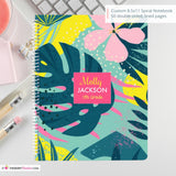Modern Bright Floral Leaves - Custom Spiral Notebook