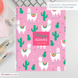 Cactus and Llama - Custom, Personalized, Spiral Notebook