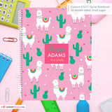 Cactus and Llama - Custom, Personalized, Spiral Notebook