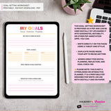 Goal Setting Worksheet Printable | Pink and Orange | New Year Goals Planner | Minimal Goal Planner | Instant Download PDF