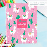 Cactus and Llama - Custom, Personalized, Spiral Notebook