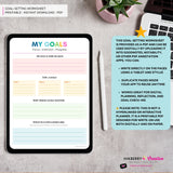 Goal Setting Worksheet Printable | Preppy Rainbow | New Year Goals Planner | Minimal Goal Planner | Instant Download PDF