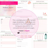 Digital, Printable Wellness Planner, Journal & Habit Tracker, Undated Self Care Workbook for Mental Health and Wellness Habit Tracking, PDF
