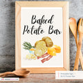 Baked Potato Bar Printable Sign, Wedding Sign, Bridal Baby Shower 8x10, PDF, Instant Download, Potato Bar Bar Print, Digital File