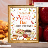Caramel Apple Bar Sign, Fall Party Printable, Build Your Own Caramel Apple Station, Autumn Food Bar Sign, Instant Download 8x10