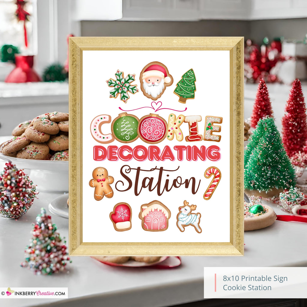 Christmas Cookie Decorating Station 8x10 Sign, JPEG, Instant Download, Digital File