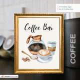 Coffee Bar Printable Sign, Wedding Sign, Bridal Baby Shower Birthday Party Coffee Bar Sign 8x10, PDF, Instant Download, Digital File