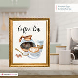 Coffee Bar Printable Sign, Wedding Sign, Bridal Baby Shower Birthday Party Coffee Bar Sign 8x10, PDF, Instant Download, Digital File
