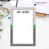 Preppy Dot Stripe - Personalized Notepad