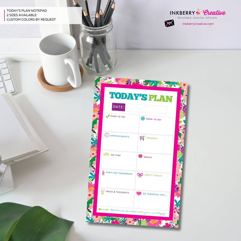To Do List Notepad - Daily Planner Notepad - Summer Wildflower