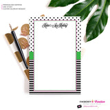 Preppy Dot Stripe - Personalized Notepad