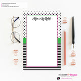 Preppy Dot Stripe - Personalized Notepad