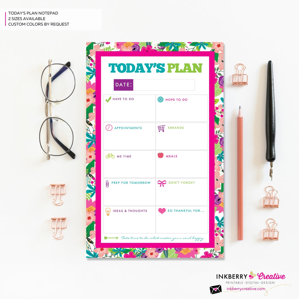 To Do List Notepad - Daily Planner Notepad - Summer Wildflower