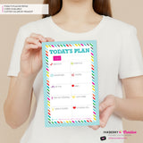 To Do List Notepad - Today's Plan - Premium Daily Planner Notepad - Aqua Rainbow Stripe