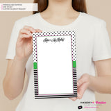 Preppy Dot Stripe - Personalized Notepad