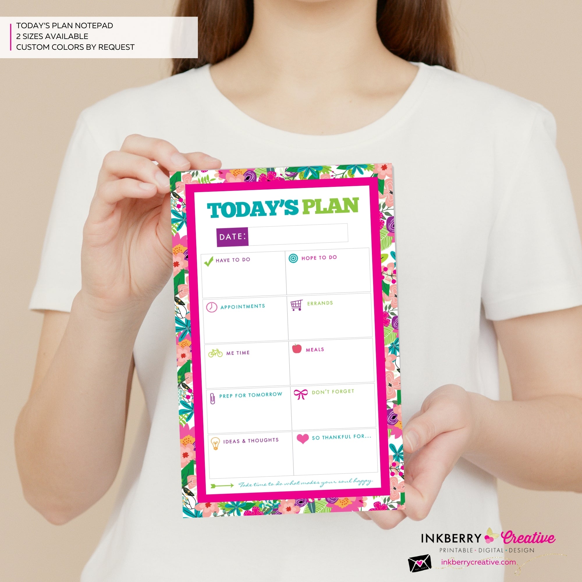 To Do List Notepad - Daily Planner Notepad - Summer Wildflower