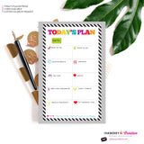 To Do List Notepad - Today's Plan - Premium Daily Planner Notepad - Black and White Rainbow Stripe