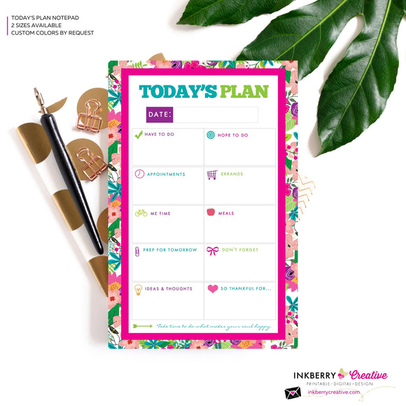 To Do List Notepad - Daily Planner Notepad - Summer Wildflower