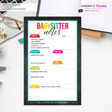 Babysitter Notepad - Color Tab Grid